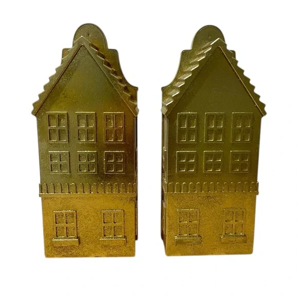 Wondershop Metallic Gold House Christmas Village Building - Set of 2 - Picture 3 of 9